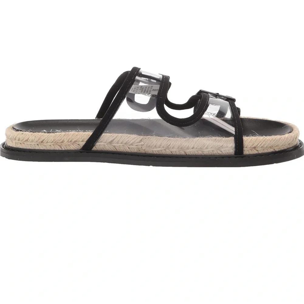 A|X Armani ExchangeClear 2-Strap Slide Espadrille Sandal/ Size EU 39 - Picture 6 of 13